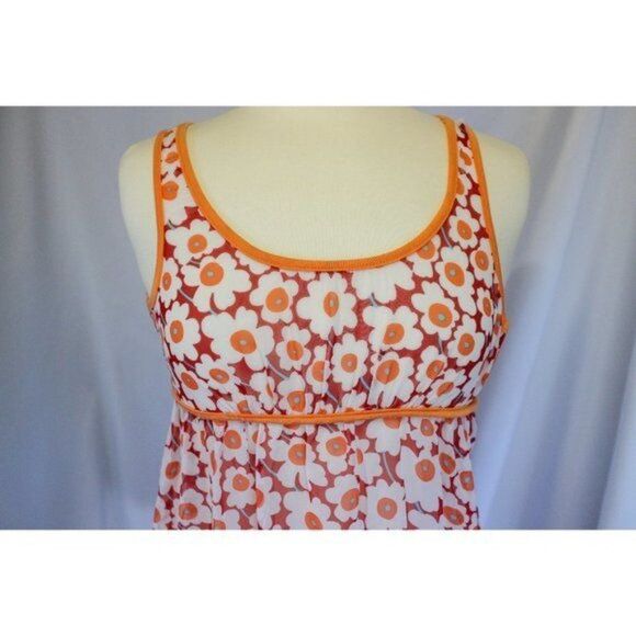 Orange Flowers Sheer Chiffon Dress or Tunic - Picture 5 of 5